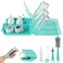 6 in 1 Bottle Brush Set,Bottle Cleaner Brush Kit with Bottle Brush,Drying Rack,Nipple Brush,Straw Brush,Soap Dispenser&amp;Storage Box,Portable Baby Essentials for Home&amp;Travel