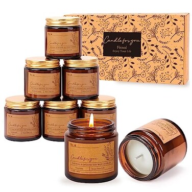 Fixwal 8 Pack Scented Candles Gifts for Women, 3.5oz Glass Jar Soy Candles for Birthday Valentine Mother's Day