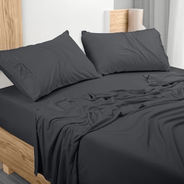 Utopia Bedding Jersey Knit Sheet Set - 4 Piece Soft Stretchy Sheets - Cotton (Full, Dark Grey)