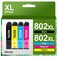 802XL 802 Ink Cartridges Remanufactured Replacement for Epson 802XL Ink Cartridges Combo Pack for Epson 802XL T802 Use for Epson Workforce Pro WF-4730 WF-4740 WF-4720 WF-4734 EC-4020 EC-4030
