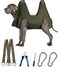 10 in 1 Pet Grooming Hammock Harness with Nail Clippers/Trimmer, Nail File, Comb,Dog Nail Hammock, Dog Grooming Sling for Nail Trimming/Clipping (XXXL/Under 140lb, Khaki Green)