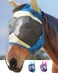 Harrison Howard Luxe Dual-Tone Horse Fly Mask Half Face with Ears Fully Visible UV-Blocking Fine Mesh Soft Fleece Edging for Extra Comfort Champagne Gold/Teal M Cob