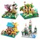 Four Seasons Flower House Plant Series 4 Miniature Building Blocks Set, Creative Tree House Flower and Plant Model DIY Gifts for Girls, Kids and Adults