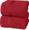 Utopia Towels Luxurious Jumbo Bath Sheet 2 Piece, 600 GSM, 35 by 70 Inches, 100% Ring Spun Cotton, Highly Absorbent and Quick Dry Extra Large Bath Towel, Super Soft Towel, Red