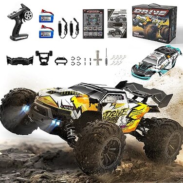 Brushless Fast RC Cars for Adults Remote Control Car Boys 8-12 1:16 Max 45mph 72KMH with Two Batteries RTR Off Road Hobby Drift Waterproof High Speed RC Truck Electric R/C Vehicle RC Buggy Kids
