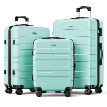 Luggage Sets 20/24/28 inch Lightweight Suitcase Sets with Double Spinner Wheels TSA Lock For Travel Trips, mint green