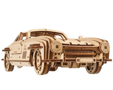 UGEARS Winged Sports Coupe Model Car Kit - 3D Wooden Puzzle Car &ndash;Model Kit for Adults to Build - DIY Wooden Car Model Kit with Authentic Gull-Wing Design Car Model