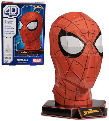 4D Build, Marvel Spider-Man 3D Puzzle Model Kit with Stand 82 Pcs   Spider-Man Desk Decor   Building Toys   3D Puzzles for Adults &amp; Teens 12+