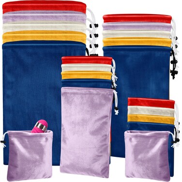 Amylove 20 Pcs Adult Game Toy Storage Bags Drawstring Gift Bags Pouches for Lightweight Ditty Stuff Pouch Multi Purpose Foldable Compact Home Travel Toy Bag Sunglasses Pouch Case, 4 Sizes(Fresh)