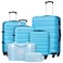 LONG VACATION Luggage Set 4 Piece Luggage with ABS hardshell TSA Lock Spinner Wheels Carry on Suitcase (SKY BLUE, 6 piece set)
