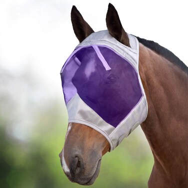 Harrison Howard CareMaster Horse Fly Mask Standard Silver/Purple Retro Large Full Size