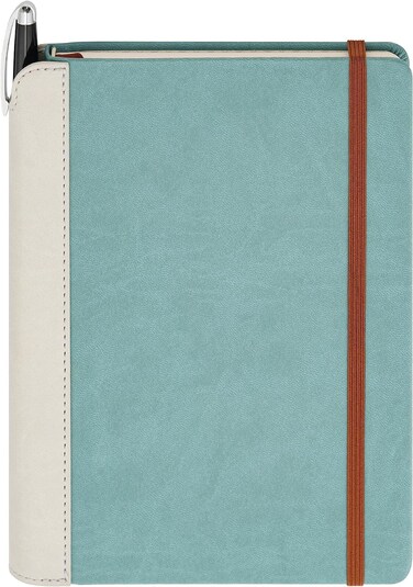 SETTINI&reg; Lined Journal - Sleek Teal Journal for Writing Gift Set - Hardcover Vegan Leather, Includes Luxury Pen in a Unique Pen Holder, 192 Pages, 6 x 8.5 inches, Birthday Gifts