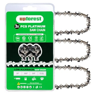 Husqvarna Chainsaw Chain E72 20 Inch .050-Inch Gauge 3/8-Inch Pitch 72 DL Low Kickback Husqvarna 455 (Rancher), 460 (Rancher) Stihl MS311 MS391 MS 271, 33RS72 Partner and More 3-Pack(72YL72X3)