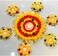 Yellow Theme Rangoli Mats for Home Decoration, Set of 7, Diwali Gift Diya, Tea Light Diya