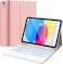 CHESONA for iPad 10th Generation Case with Keyboard, 7 Color Backlight, Multi-Touch Trackpad, Flip Stand Case with Pencil Holder, 2 Wireless Channels for iPad (A16) 11th/10th Gen (2025/2022), Pink