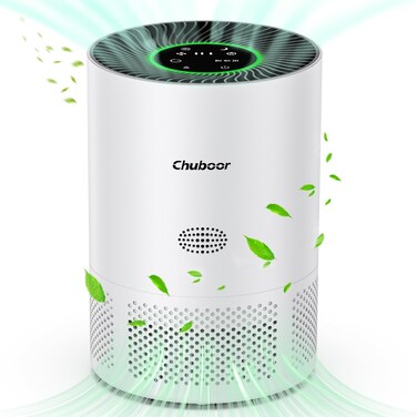 Chuboor Air Purifiers for Home Large Rooms up to 1200ft&sup2;, H13 True HEPA Air Purifiers for Bedroom Dorm Room Pets with Timer, Air Purifier Cleaner for Dust,Smoke,Odor,Dander,Pollen, Wildfire Smoke
