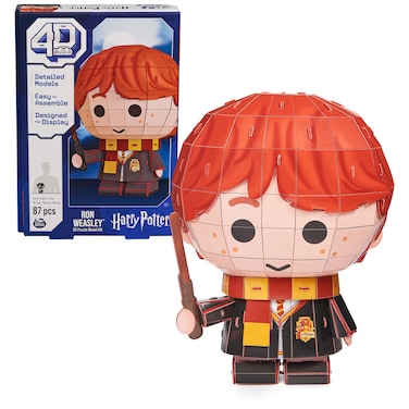 4D Build, Harry Potter Ron Weasley 3D Puzzle Model Kit 87 Pcs   Harry Potter Gifts Desk Decor   Building Toys   3D Puzzles for Adults &amp; Teens 12+