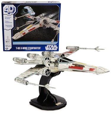 4D BUILD Puzzles, Star Wars T-65 X-Wing Starfighter 3D Model Kit 160pc   Star Wars Toys Desk Decor   Building Toys   Paper Model Kits for Adults &amp; Teens 12+