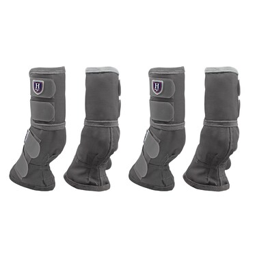 Harrison Howard Horse Fly Boots Perfect Contoured Fit Leg Guards Dense Mesh Boots with Ventilated Comfort Reliable Protection from Summer Elements Set of 4 Original Grey M