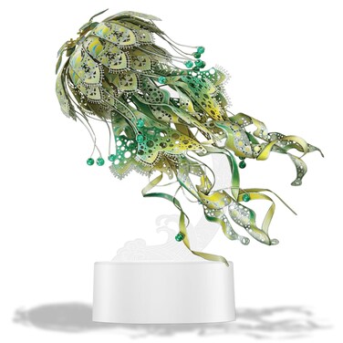 Piececool 3D Metal Puzzles for Adults - Marine Organism Jellyfish Night Light with USB Plug, DIY Metal Arts &amp; Crafts 3D Model Building Kits, Creative Gifts &amp; Home Decor