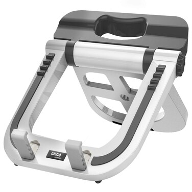 GIZGA ESSENTIALS Portable Laptop Stand Multi Functional Foldable Stand for Laptops/MacBook, Mutli Angle/Height Adjustable, Light Weight (White)