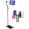 Tablet Floor Stand, Overhead Bed Phone Mount, Height Adjustable Universal Metal Tablet Holder, Phone Stand Compatible with iPad/iPhoneX/iPad Pro Phone, Kindle, 4.5-12.9" (Dark Black)