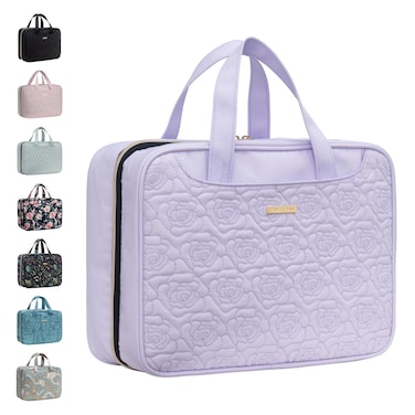 Everfun Hanging Travel Toiletry Bag for Women Traveling With Leakproof Compartment Makeup Cosmetic Organizer Dopp Kit Travel Accessories Essentials Must Have