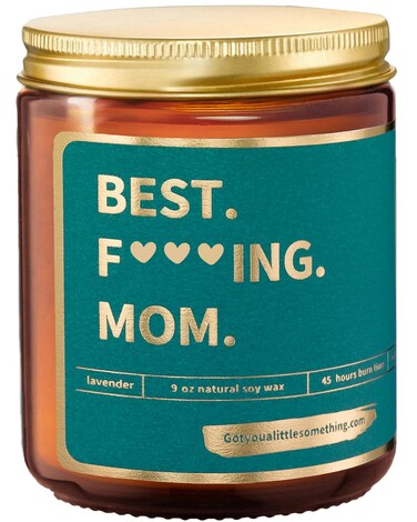 Gifts for Mom - Lavender Vanilla Soy Wax Candle - Best Mom Ever Funny Candle from Daughter, Mothers Day Gifts, Moms Birthday Gift, Presents for Step Mother, Gift Idea from Son - Mama Birthday