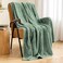 MIULEE Fleece Throw Blanket with Stripe Pattern 300GSM Super Soft Fuzzy Sage Green 3D Ribbed Jacquard Blanket for Couch Plush Warm Cozy Bed Blanket for Bed Sofa Chair Throw Size 50"x60