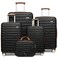 LARVENDER Luggage Sets for Women 5 Piece Hardside Expandable Suitcases with Wheels TSA Lock, Lightweight Travel Carry On Suitcase Set with Cosmetic Case, Black Brown