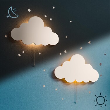 Tip perk 2 Pack Cloud Light - Floating Cloud Wall Lamp for Nursery   Cute Floating Cloud Lamp for Kids Bedroom   Battery-Operated Hanging Cloud Night Lights for Bedroom   Cloud Lamp for Baby Nursery