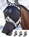 Harrison Howard LumiVista Horse Fly Mask Long Nose with Ears UV Protection for Horse Pine Cones M Cob