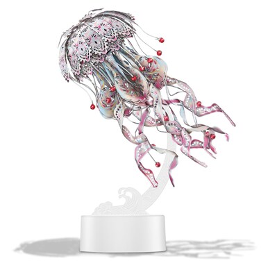 Piececool 3D Puzzles for Adults - Jellyfish 3D Metal Model Building Kits, Marine Organism Night Light with USB Plug, DIY Arts &amp; Crafts Kits, Best Birthday Gifts