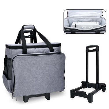 Large Sewing Machine Case with Wheels - Big Size Sewing Machine Bag, Heavy Duty Rolling Sewing Machine Tote, Fits Most Machines with More Space