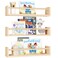 Fixwal Nursery Shelves, 16.5 Inch Floating Bookshelves for Wall Set of 3, Baby Nursery Decor, Solid Wood Wall Mounted Shelves for Books (Natural Wood)