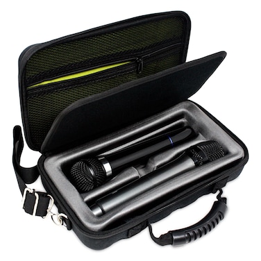 LOUDmouth Dual Wireless Microphone Case   Hard Shell Travel EVA Storage Box for Two Wireless Mics   Hardshell Carrying Case   CASE ONLY   12.5" x 7" x 3.25