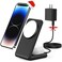 Meifigno 2-in-1 for Magsafe-Compatible Charger Stand with PD 20W USB-C Charger Block &amp; Cable, Fast Charging Wireless Charger Designed for iPhone 16 Pro Max/ 15/14/13/12, AirPods 4/3/Pro 2/Pro, Black