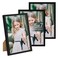 upsimples 5x7 Picture Frame Set of 3, Made of High Definition Glass for 5 x 7 Black Frames, Wall and Tabletop Display Thin Border Photo Frame for Home D&eacute;cor