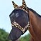 Harrison Howard LumiVista Horse Fly Mask Long Nose with Ears UV Protection for Horse Leopard Print XL Extra Full