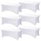 Fixwal 6 Pack Table Cloth Rectangle Table, 6FT Table Cover, White Table Cloth Rectangle Fitted Rectangular Stretch Tablecloth, Washable Patio Table Cover (White, 72L x 30W x 30H Inch)