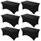 Fixwal 6 Pack Table Cover, 6FT Spandex Table Cloth Fitted Rectangular Tablecloth Resistant Stretch Rectangular Patio Table Cover for Event, Wedding, Banquet, Party (Black, 72L x 30W x 30H Inch)