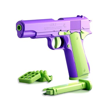 1911 3D Printed Toy Pistol,Soft Bullet Toy Gun for Boys,9inch,Stress-Relieving Toys for People with ADHD, Anxiety, and Depression(Purple&amp;Green)