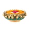 Gemstone Work Brass Urli Ethnic Traditional Bowl with Bells, 6 Inches Brass Urli Bowl, Urli for Flowers,House Warming Gift, Decorative Bowl for Flowers, Material - Brass,Pack of 1