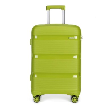 Kono Carry On Luggage Hard Shell Travel Trolley 4 Spinner Wheels Lightweight Polypropylene Suitcase with TSA Lock (Carry-On 21-Inch, Green)