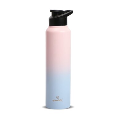 Stainless Steel 1 Litre Water Bottle for Fridge, School,Gym,Home,Office,Boys, Girls, Kids, Leak Proof(Dual-Pink-Blue Colour, Sipper Cap, Set of 1, 1000 ML)