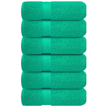 Infinitee Xclusives 100% Cotton Hand Towels for Bathroom &ndash; Ultra-Soft &amp; Highly Absorbent, 6-Pack, Gym, Spa &amp; Hotel   Vivid Green