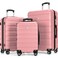 Luggage Sets Hardside Lightweight Suitcase with Spinner Wheels TSA Lock, 3-Piece Set (20/24/28), Pink
