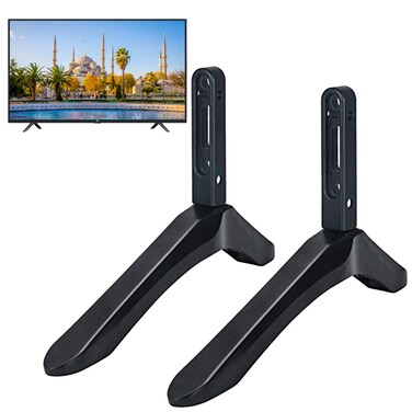 Universal TV Stand Base Table Top TV Legs, TV Pedestal Feet Compatible with Samsung LG TCL Hisense TV with Mounting Holes Distance 2.16in/5.5cm or Within 1.77in/4.5cm