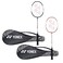 YONEX ZR 100 Light Aluminium Badminton Racquet with Full Cover (Black &amp; Black, Made in India) Set of 2