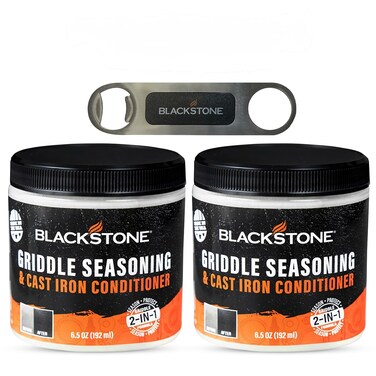 Blackstone 2-IN-1 Griddle &amp; Cast Iron Seasoning Conditioner 6.5 OZ&ndash; Effective Seasoning Rub Formula &ndash; Food Safe &ndash; Easy to Use Cleaner &amp; Conditioner &ndash; With Satisfying Customers Travel Tissue